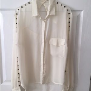 Cotton candy shirt with studs