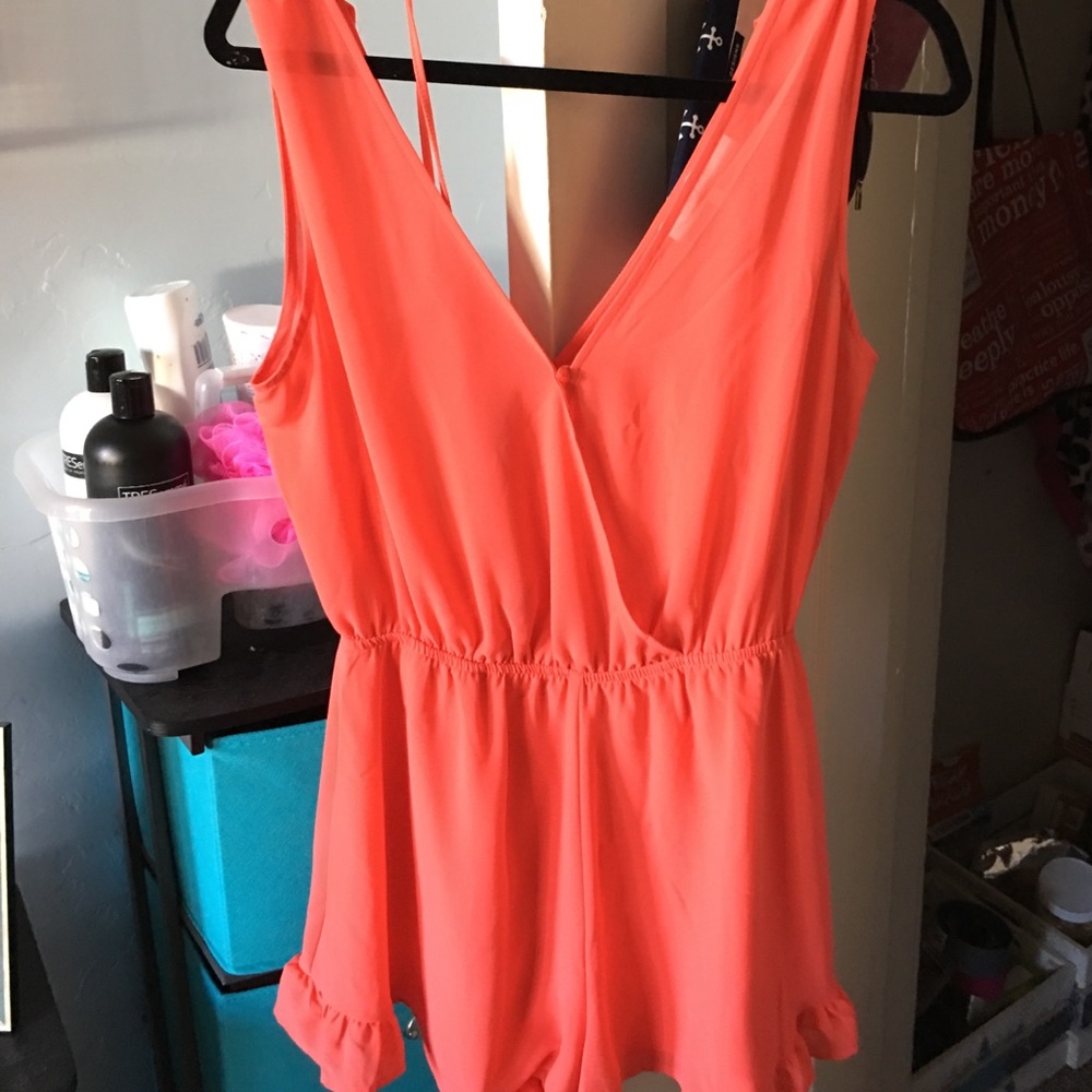 Coral romper from top shop brand ASTR