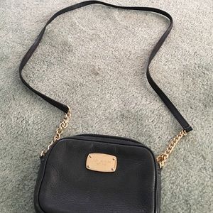 Michael Kors black and gold crossbody