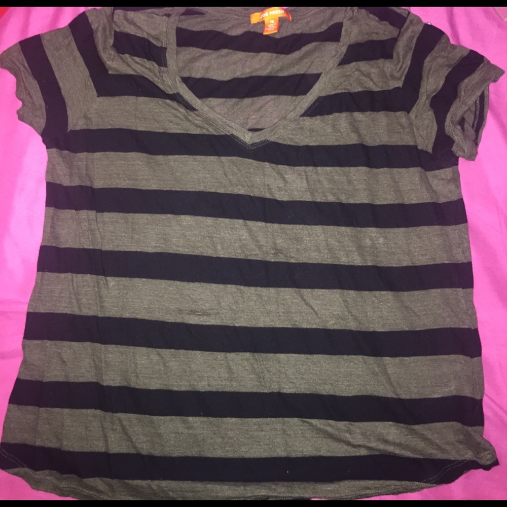 Olive green and black striped shirt