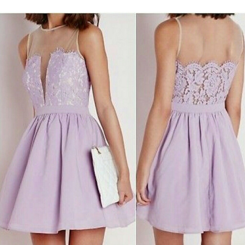 Lilac lace puffball dress