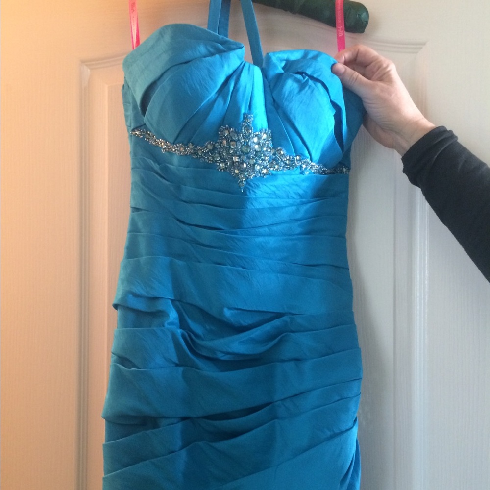 Beautiful turquoise jeweled dress