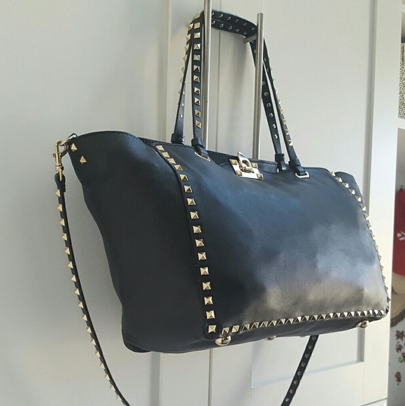 Valentino Rockstud Trapeze Large Black satchel - Picture 2 of 8