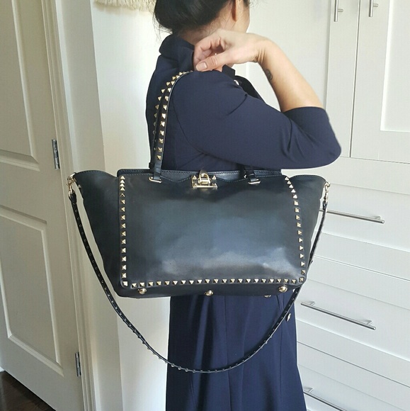 Valentino Rockstud Trapeze Large Black satchel - Picture 3 of 8