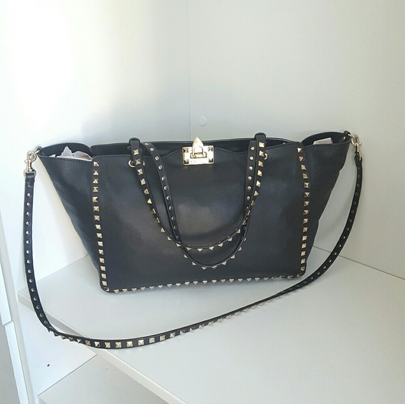 Valentino Rockstud Trapeze Large Black satchel - Picture 5 of 8