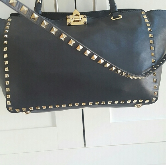 Valentino Rockstud Trapeze Large Black satchel - Picture 6 of 8