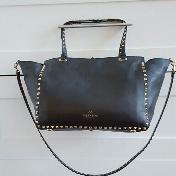 Valentino Rockstud Trapeze Large Black satchel - Picture 7 of 8