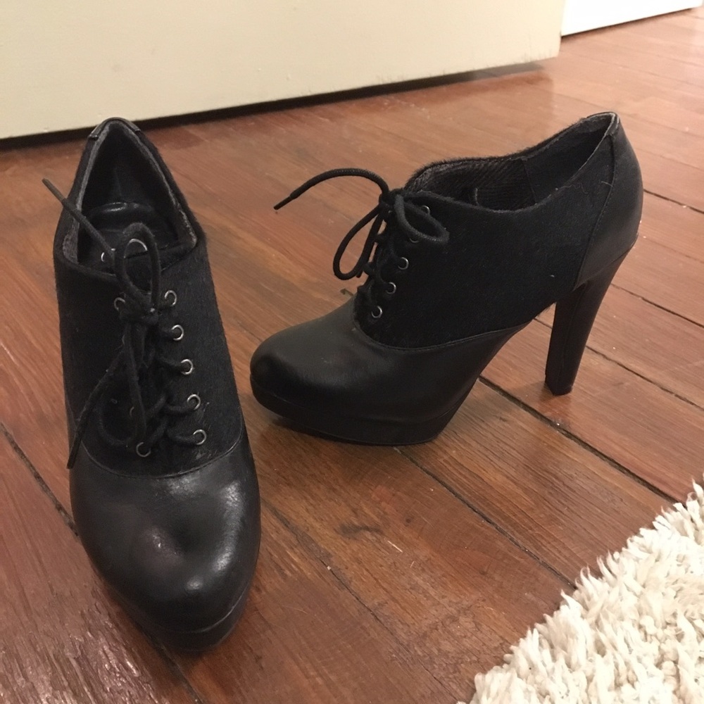Heel booties Jessica Simpson leather with fur