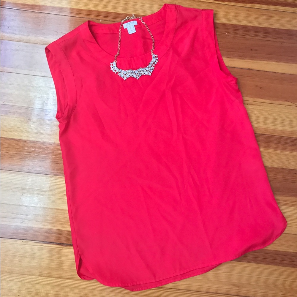 J Crew Red Blouse - Small