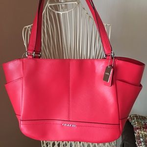 Hot Pink Leather Coach Bag