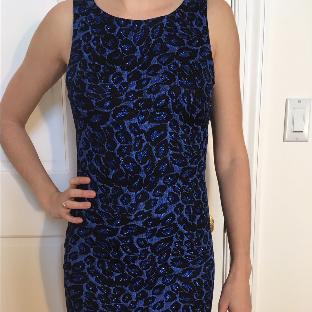 Forever21 Reversible Blue Leopard Print Dress