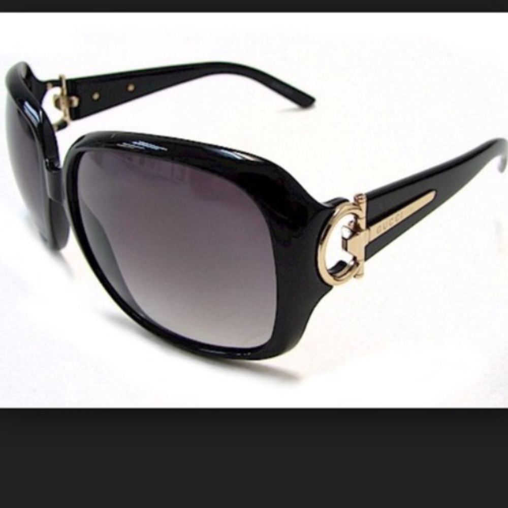 Black Oversized Gucci Sunglasses with bit Accent