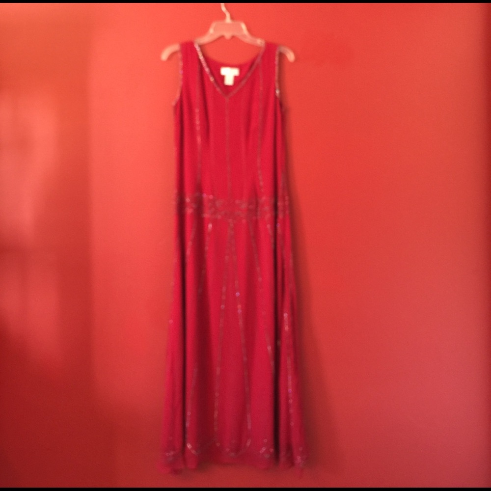 Stunning Red Silk Maxi from Spiegel.
