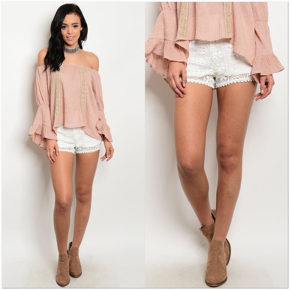 Ivory Crochet Shorts - Picture 2 of 5