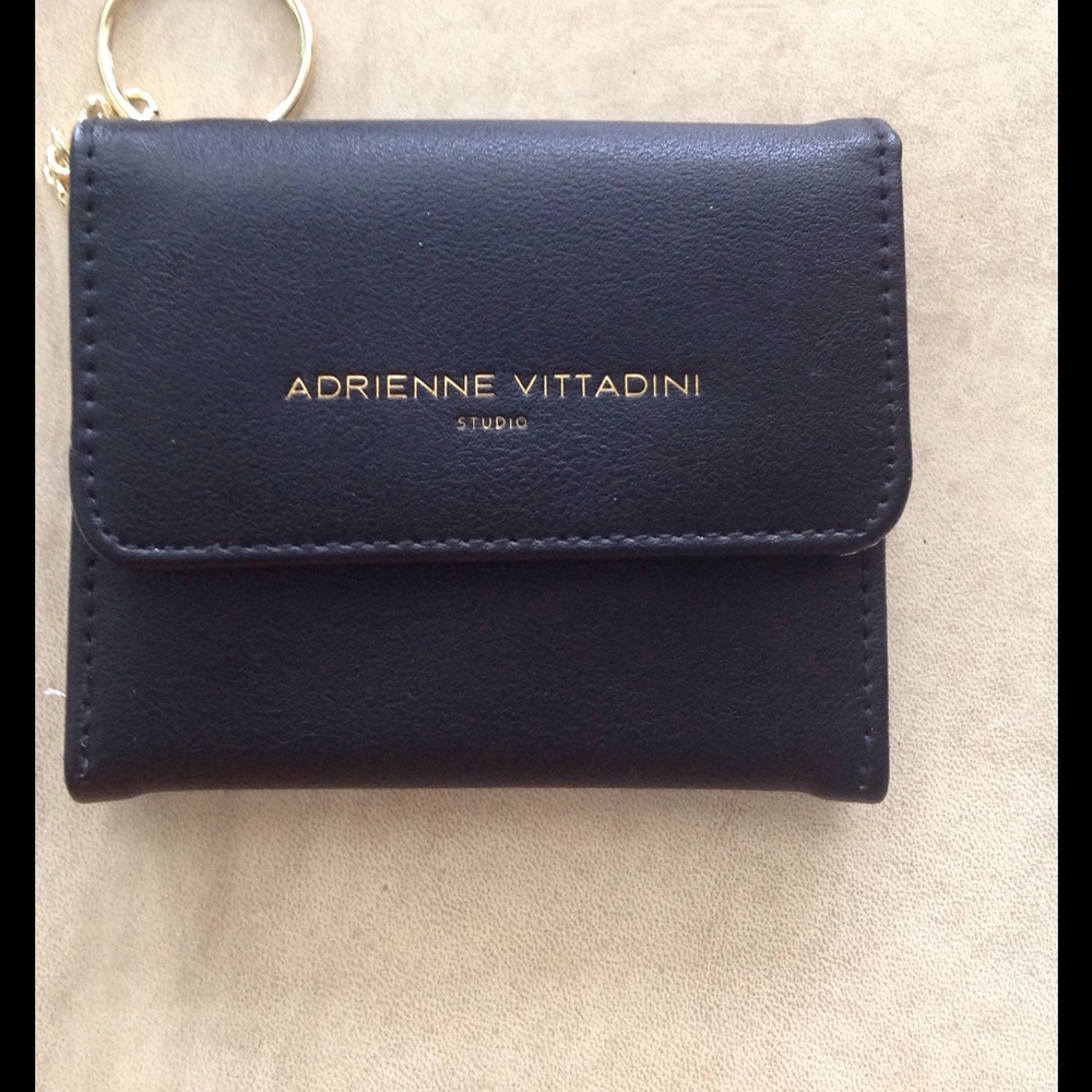 Adrienne Vittadini Keychain Leather Coin Wallet