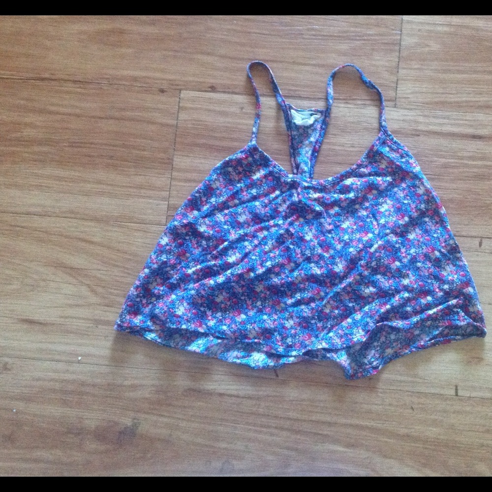 Racer back floral crop top