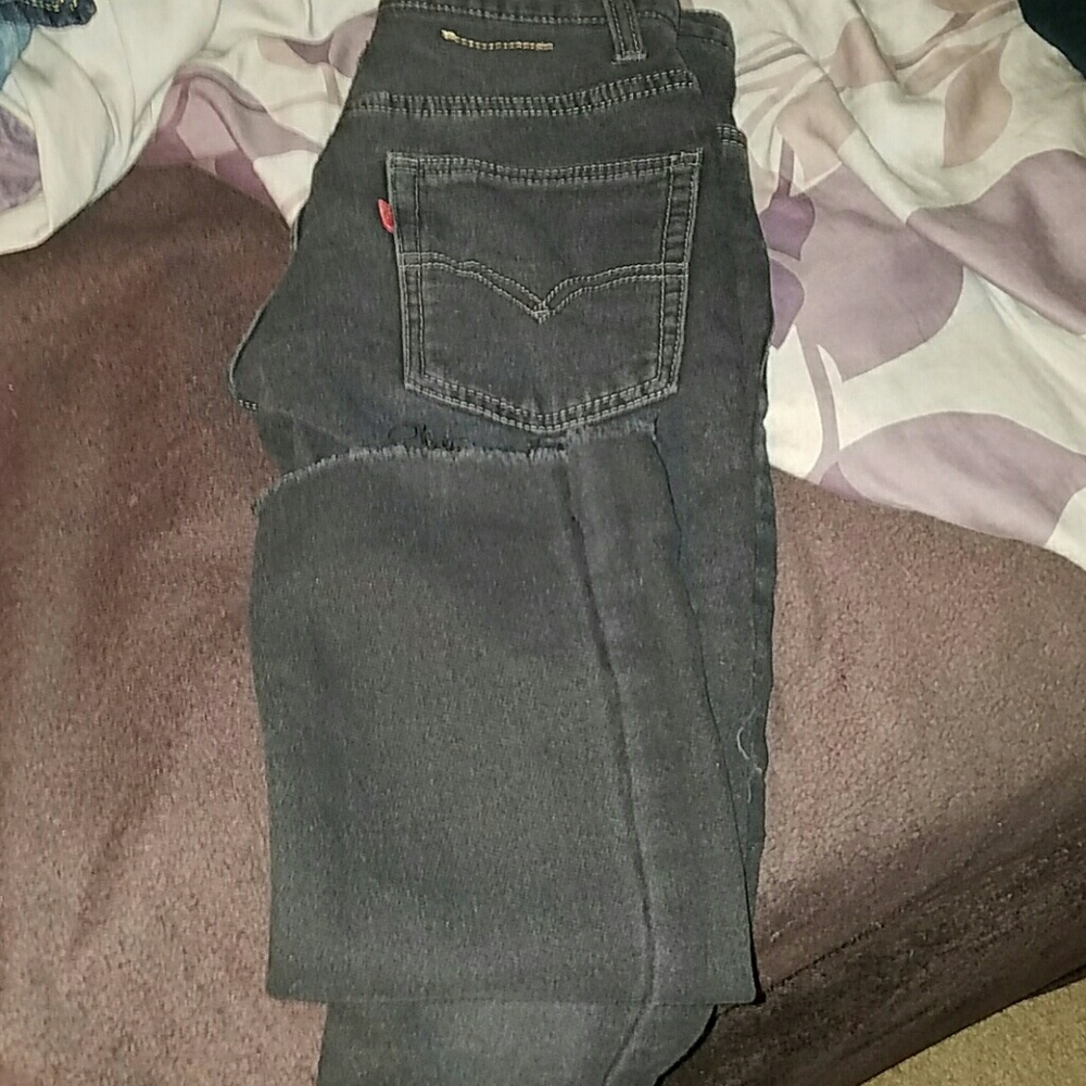 Boys black knit skinny jeans