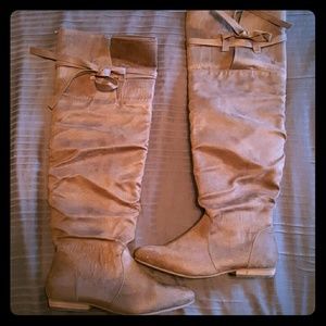 Super soft, knee high, chocolate brown boots