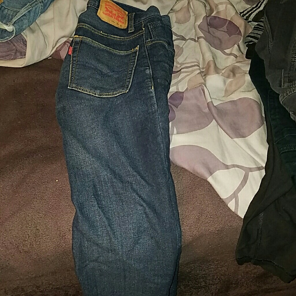 Boys blue levi skinning knit jeans