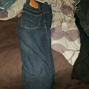 Boys blue levi skinning knit jeans