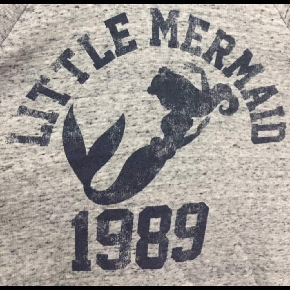Little mermaid distressed crew neck sweatshirt