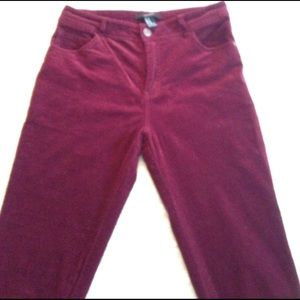 Burgundy High-Rise Corduroys