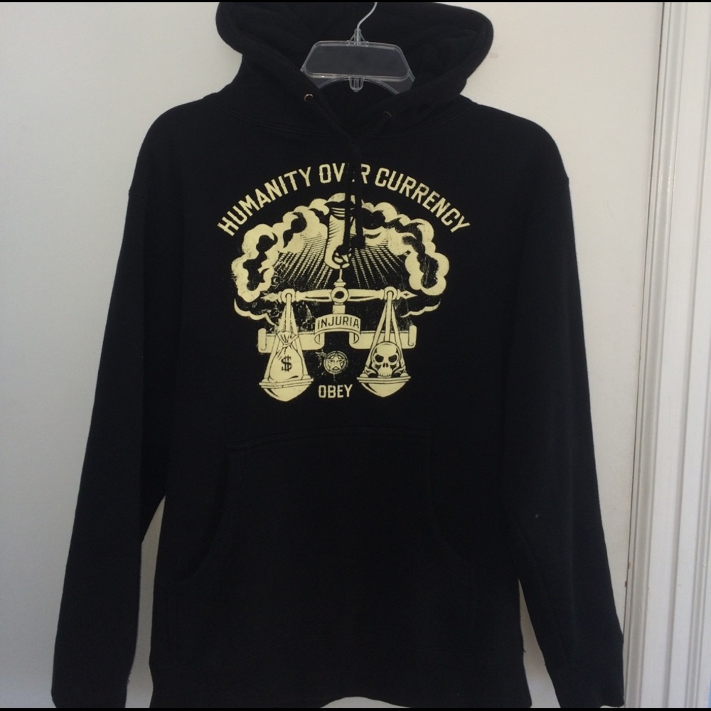 Obey Hoodie "Humanity Over Currency"