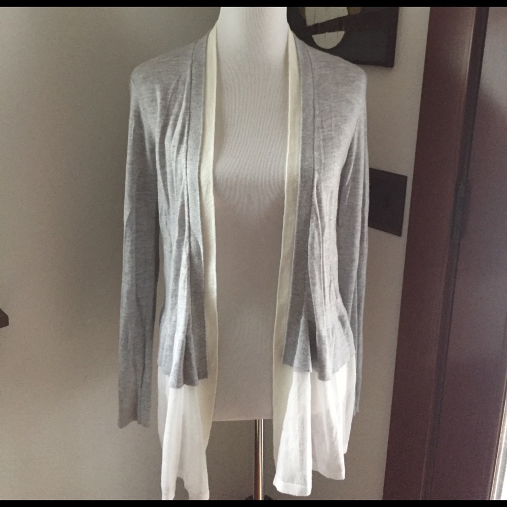 DKNYC cardigan with ruffle bottom size Large