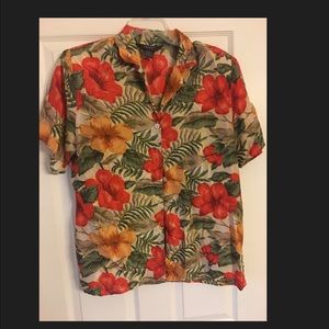 Hawaiian inspired silk blouse