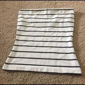 White and black strip halter top