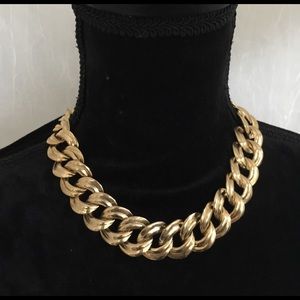Gold link choker necklace