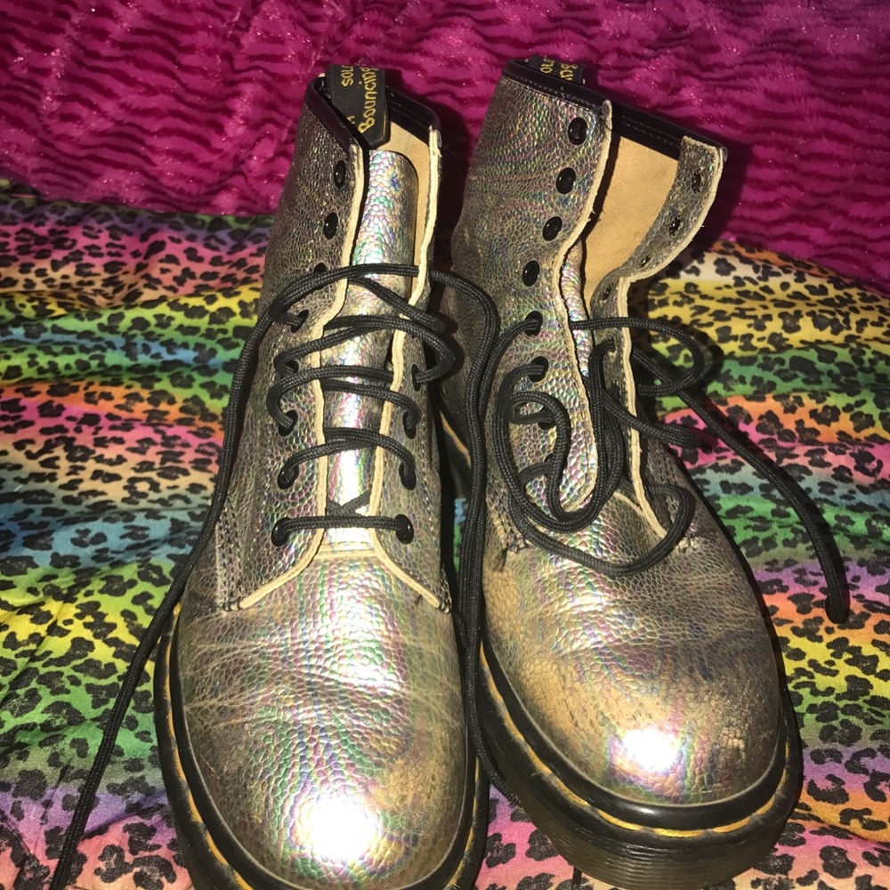 Vintage Dr. Martens. "Oil slick" look.