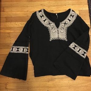 Free People knit, bell sleeve sweatshirt