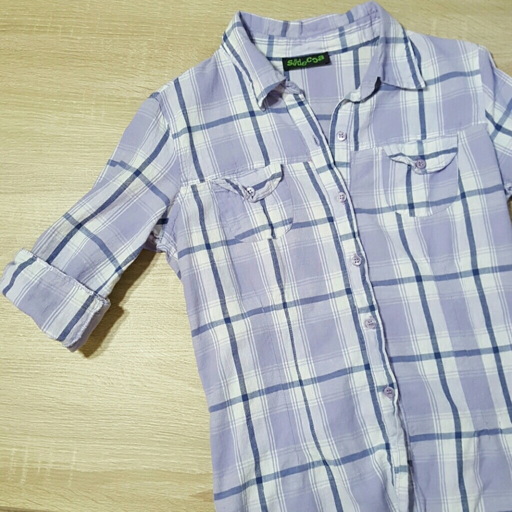 Purple plaid shirt