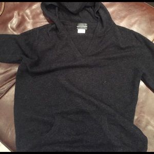 Hammacher Schlemmer gray cashmere hoodie