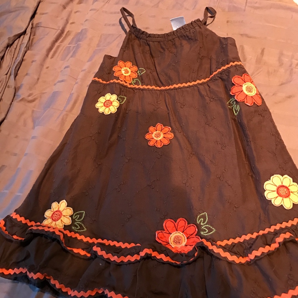 Brown girls flower dress
