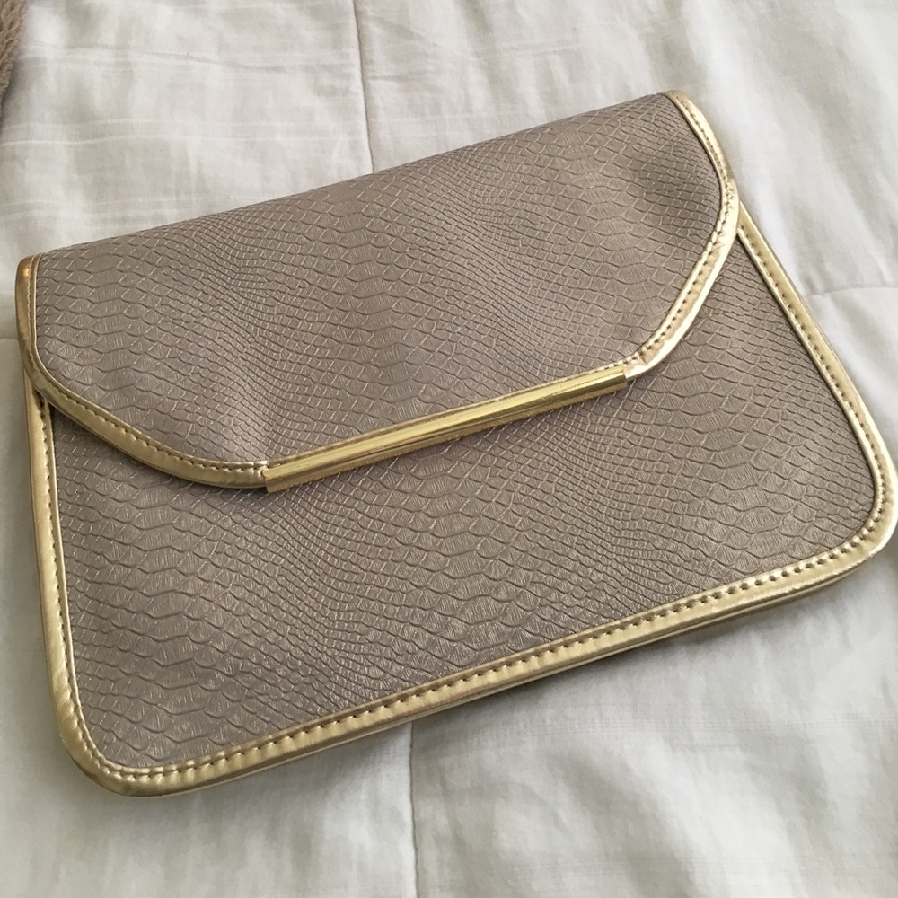 Gold Snakeskin Clutch