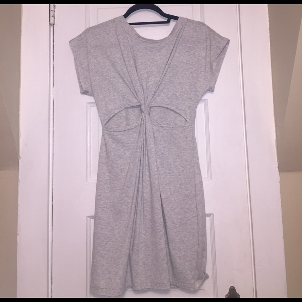Grey dress with cutouts
