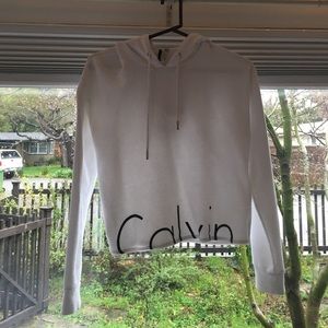 white calivin klein hoodie