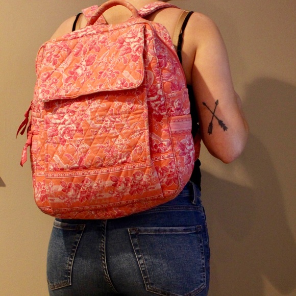 vera bradley orange backpack