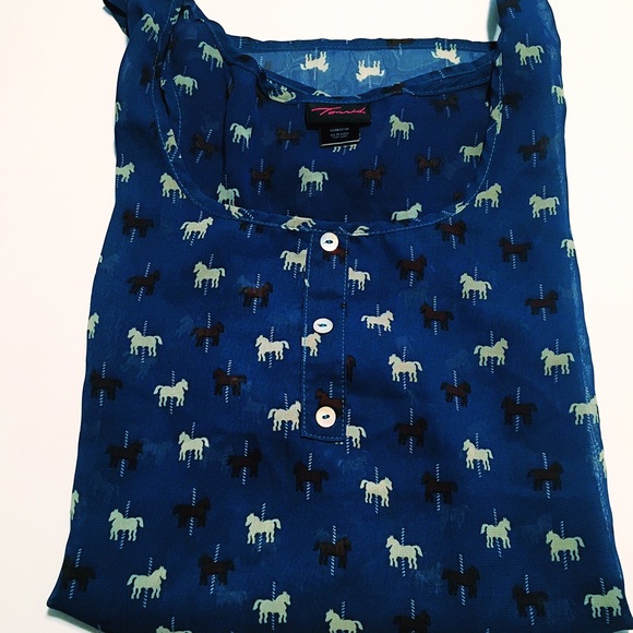 torrid Tops - EUC Chiffon Carousel Horse Tank torrid Tops - EUC Chiffon Carousel Horse Tank