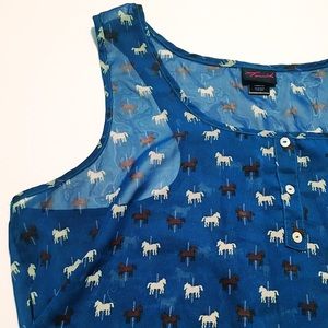 torrid Tops - EUC Chiffon Carousel Horse Tank torrid Tops - EUC Chiffon Carousel Horse Tank
