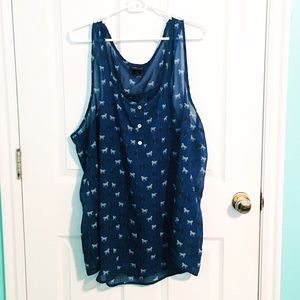 torrid Tops - EUC Chiffon Carousel Horse Tank torrid Tops - EUC Chiffon Carousel Horse Tank