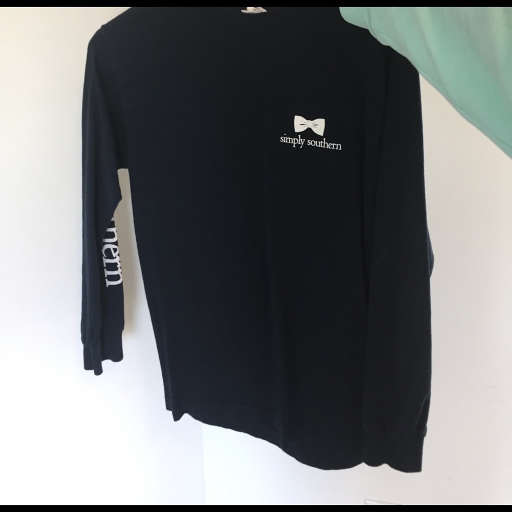 Simply southern navy blue long sleeve tee shirt