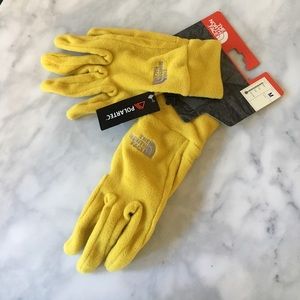 North Face Polartec Yellow Fleece Gloves Unisex M