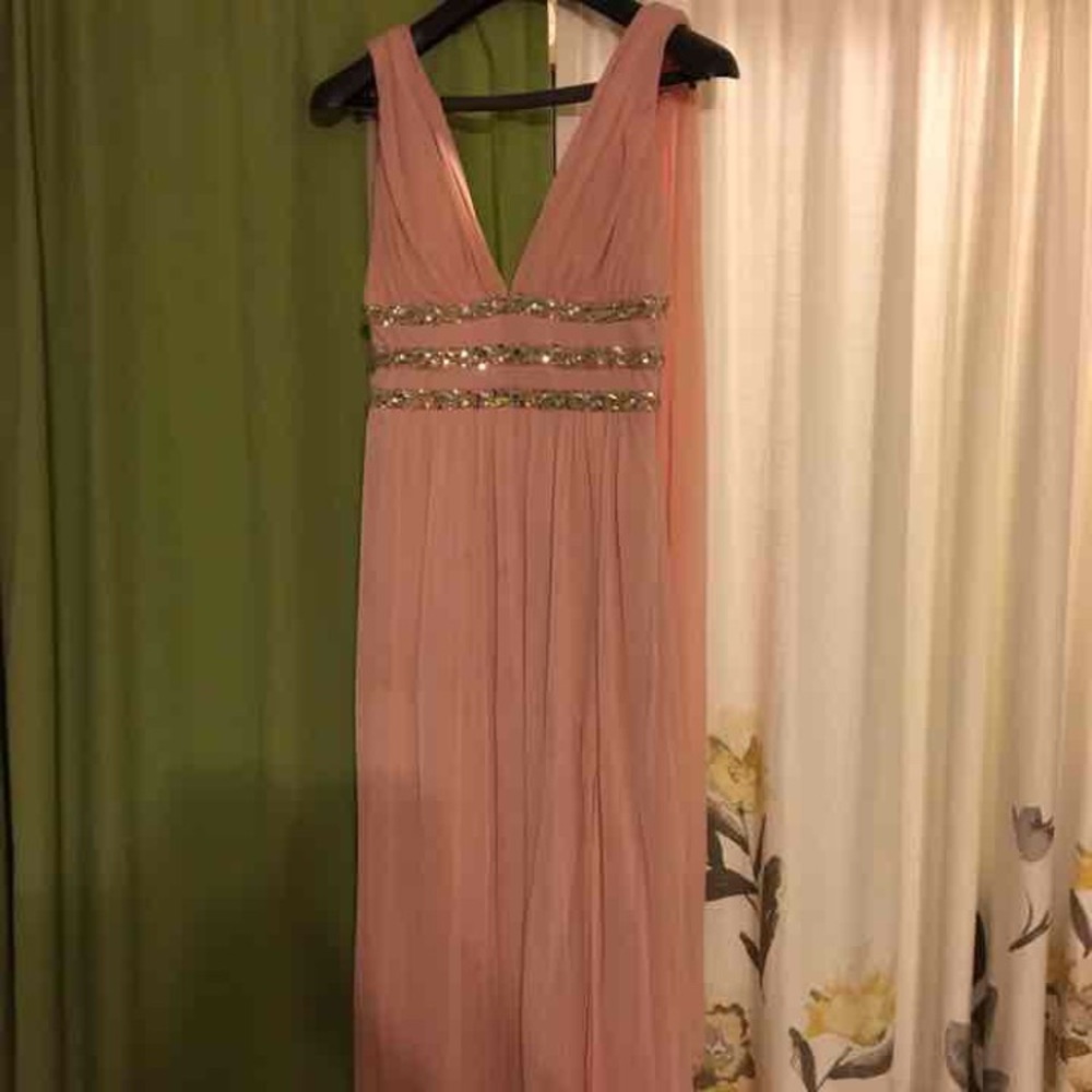 Pastel pink, long elegant dress