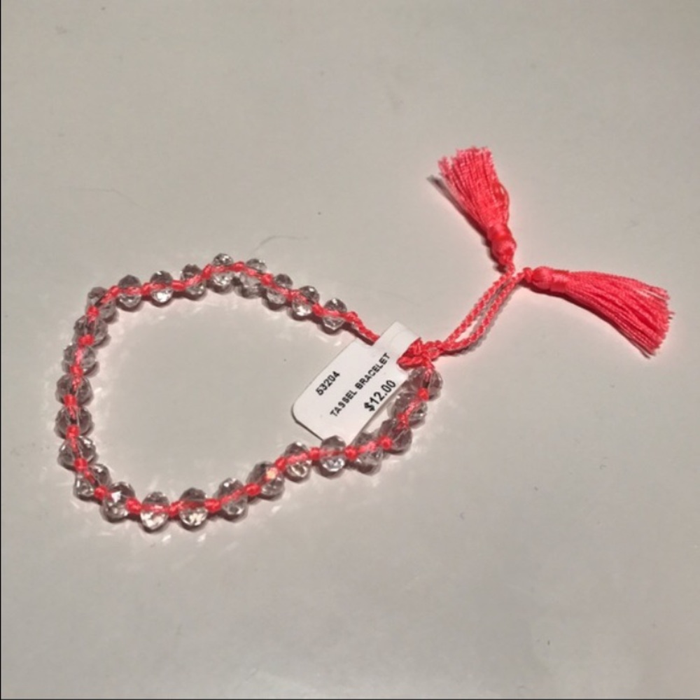 Coral tassel adjustable bracelet