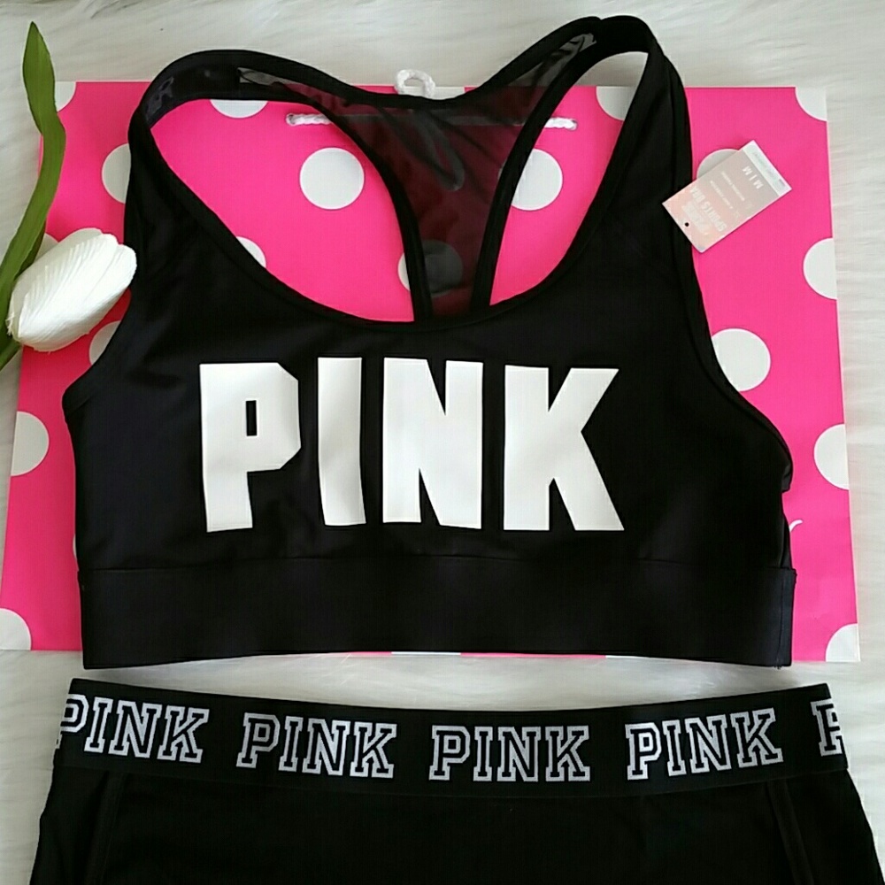 LAST Nwt Pink Vs Sports Bra M & Boyshort M - Picture 2 of 5