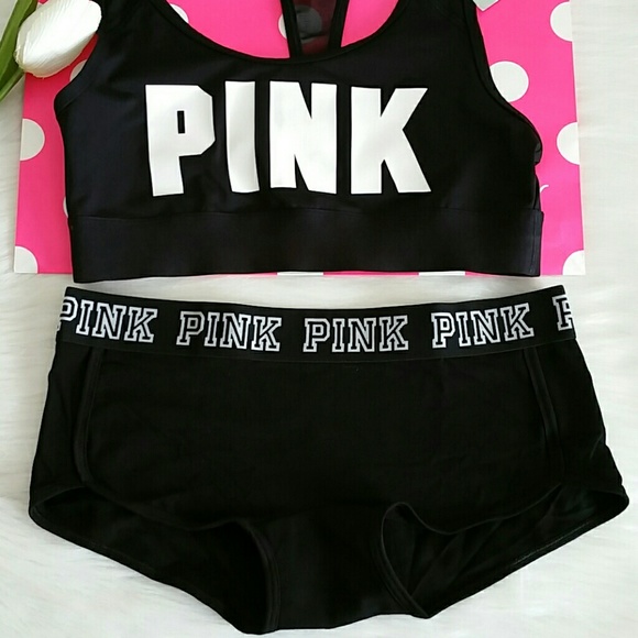 LAST Nwt Pink Vs Sports Bra M & Boyshort M - Picture 3 of 5
