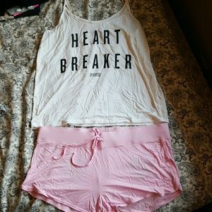 Pink light weight pj's tank and shorts